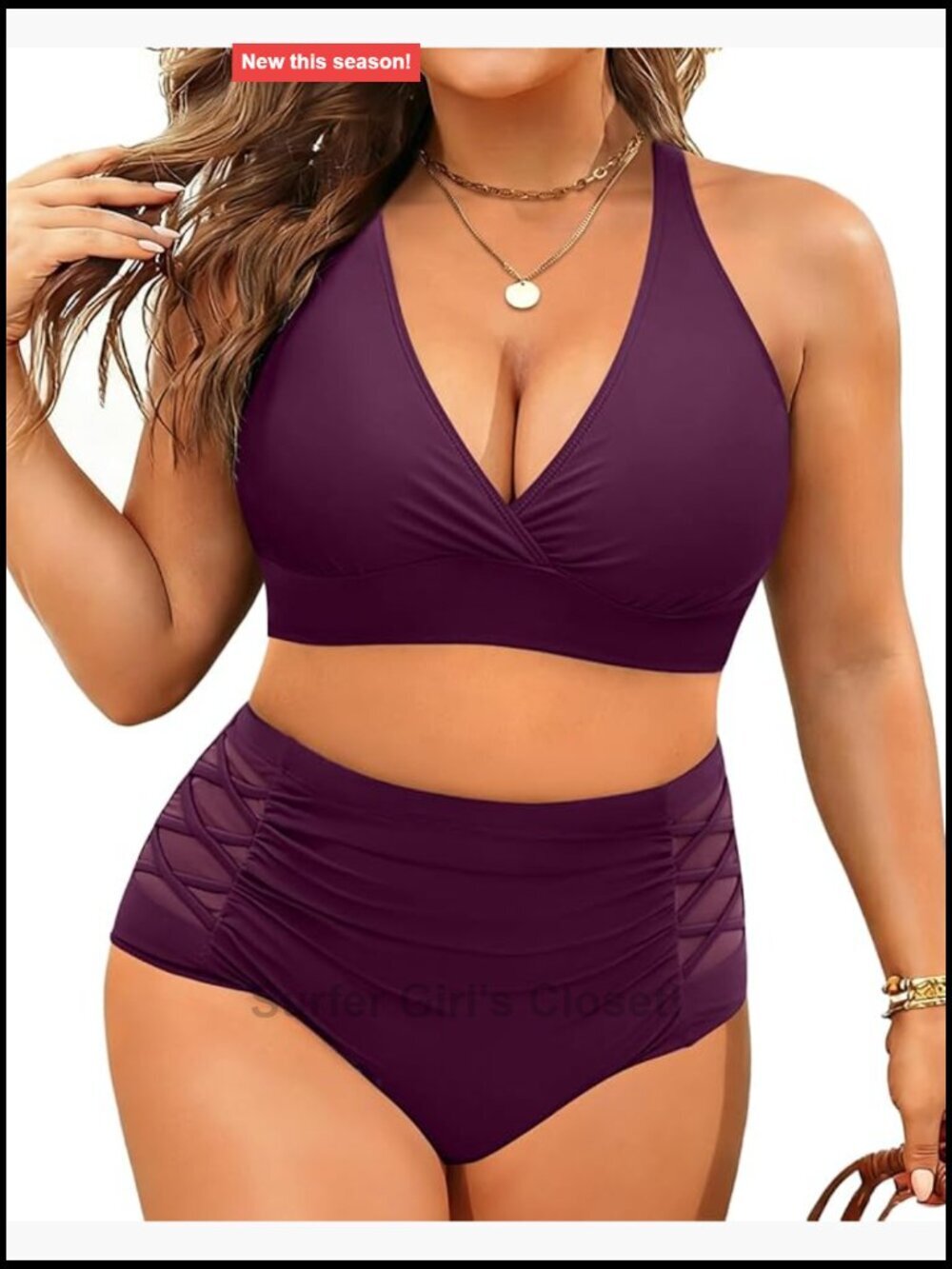 Plus Size Bikini High Waisted Tummy Control Two Piece Swimsuit